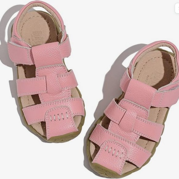 NIB DADAWEN Little Kids Leather Closed Toe Outdoor Sport Sandal Size 2 in Pink - Picture 2 of 7